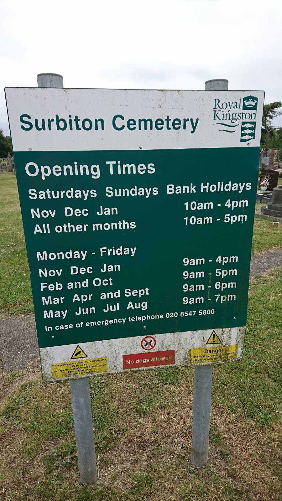 Surbiton Cemetery, 58 Lower Marsh Ln, Kingston upon Thames KT1 3BJ